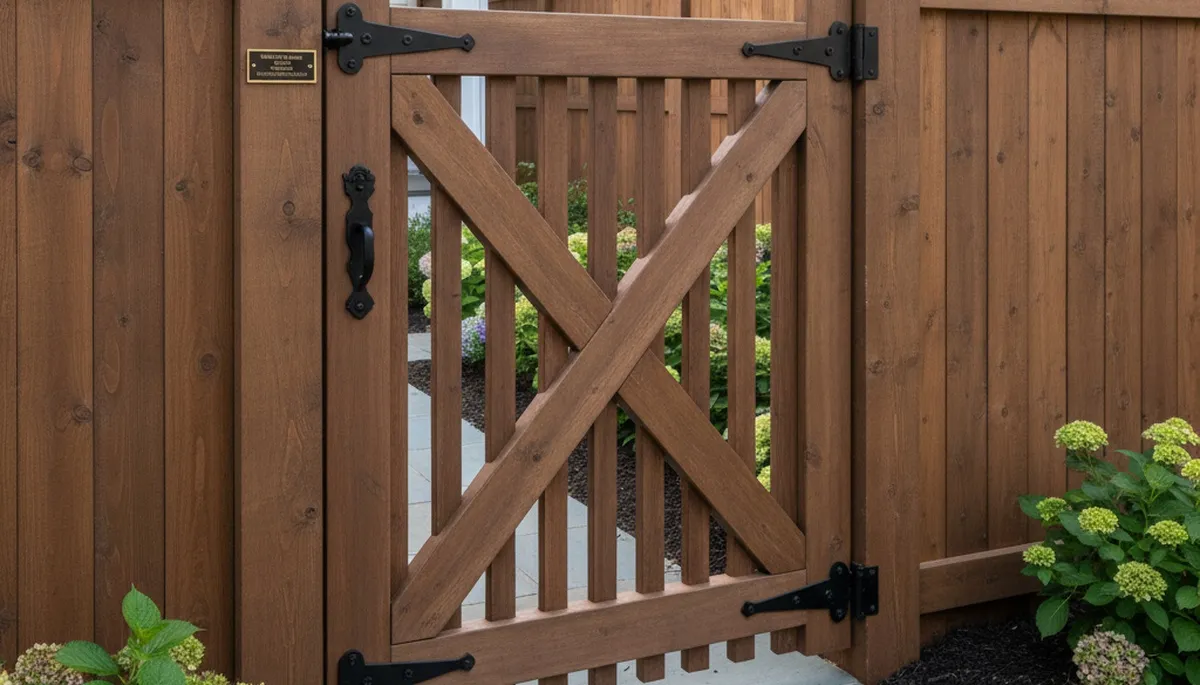 Custom gate and fence installation by Chop Chop Landscaping in Baltimore, MD enhancing property entrance