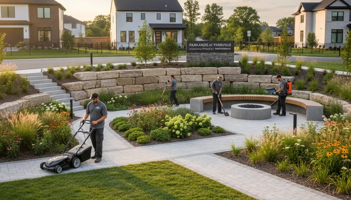 Landscaping crew serving Baltimore, MD, installing and maintaining residential and commercial landscapes